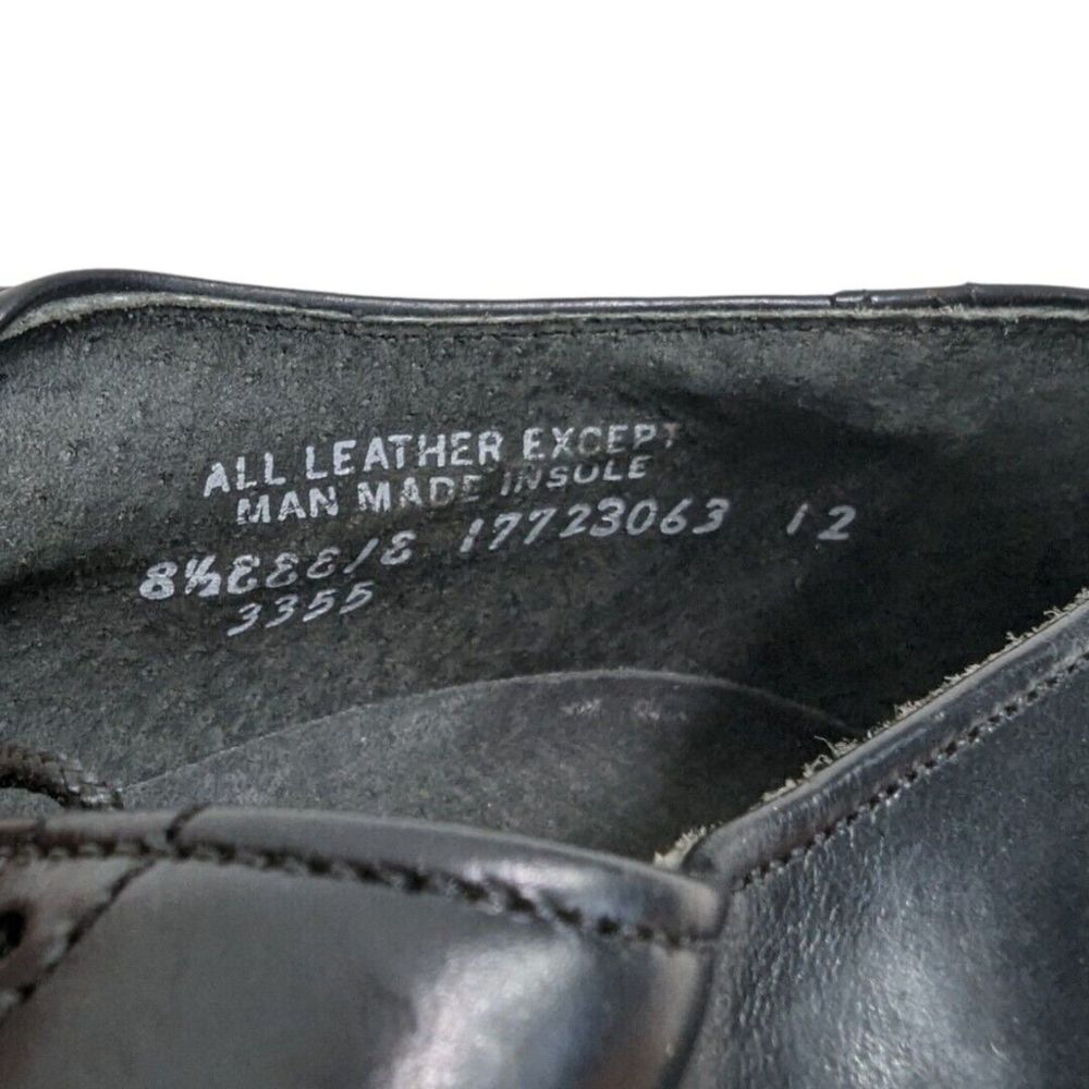 USA MADE Men's Shoes HANOVER Wingtip Oxford Sz 8.5 EEE Black Leather - Picture 8 of 8